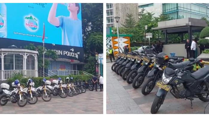 Jelang demonstrasi di Jakarta, kendaraan taktis dan mobil water cannon Brimob disiapkan